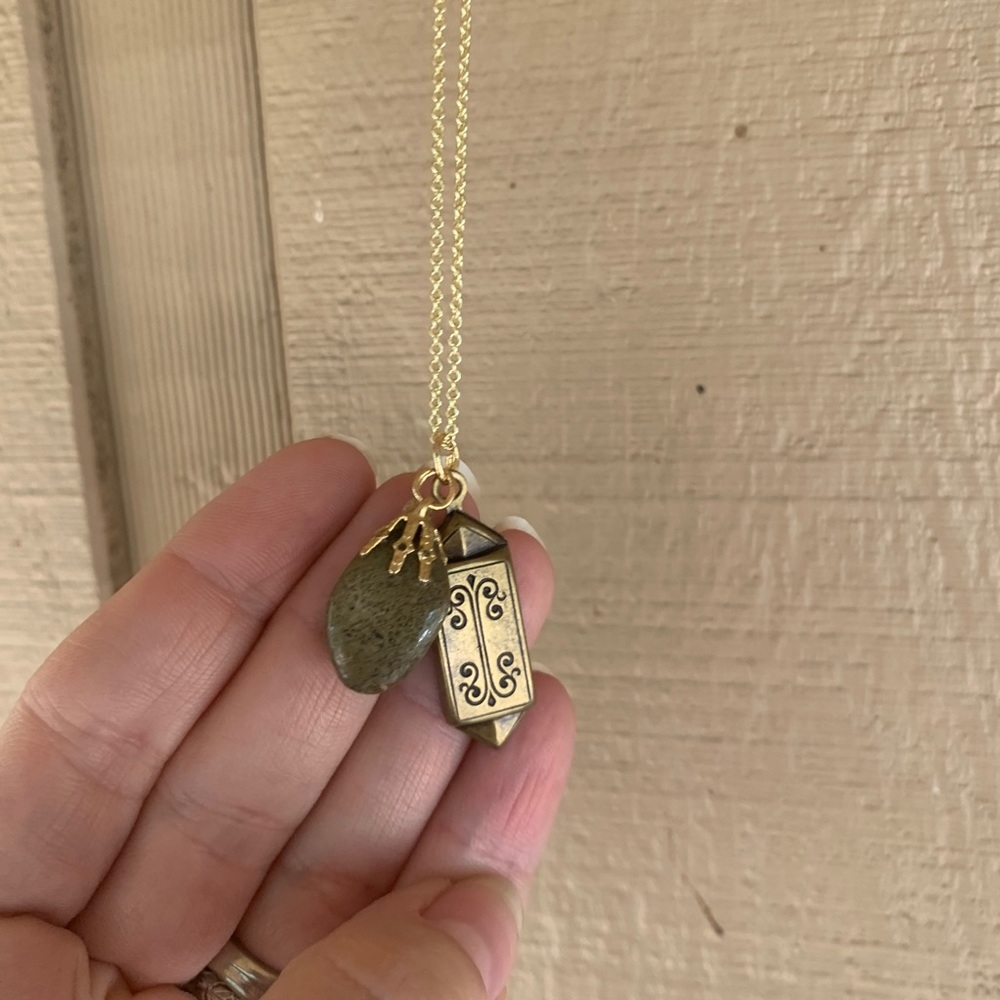 Stone and charm necklace